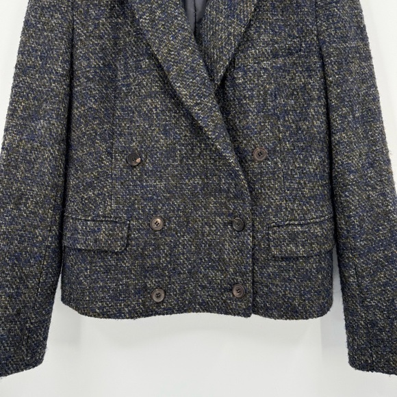 BLK DNM Tweed Double Breasted Wool Blend Blazer Size S - Picture 4 of 11